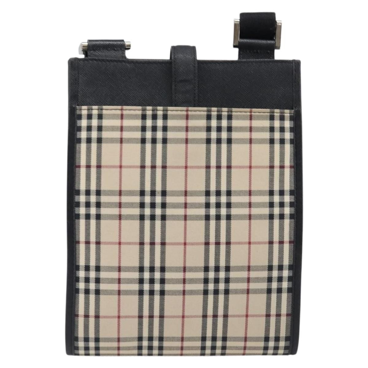 Burberry Nova Check Shoulder Bag Canvas Beige Canvas Shoulder Bag Bag (Pre-Owned)