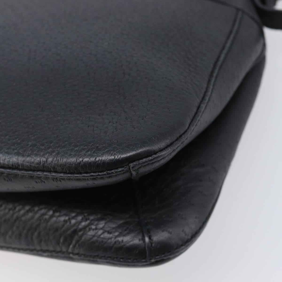 Salvatore Ferragamo Gancini Leather Black Leather Shoulder Bag Bag (Pre-Owned)