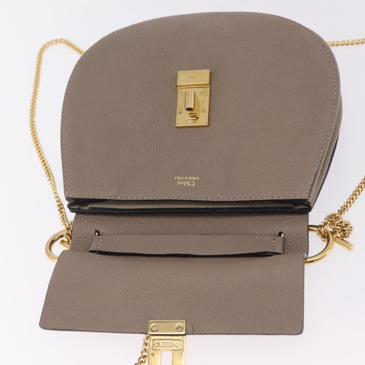 Chloe Drew Leather Beige Leather Crossbody Bag Bag (Pre-Owned)