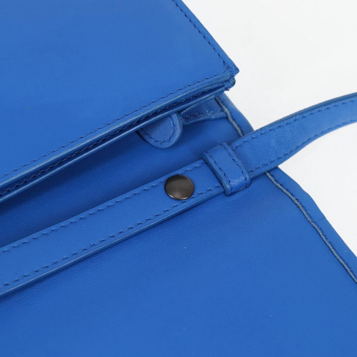 Bottega Veneta Double Compartment Flap Intrecciato Nappa Blue Leather Shoulder Bag Bag (Pre-Owned)