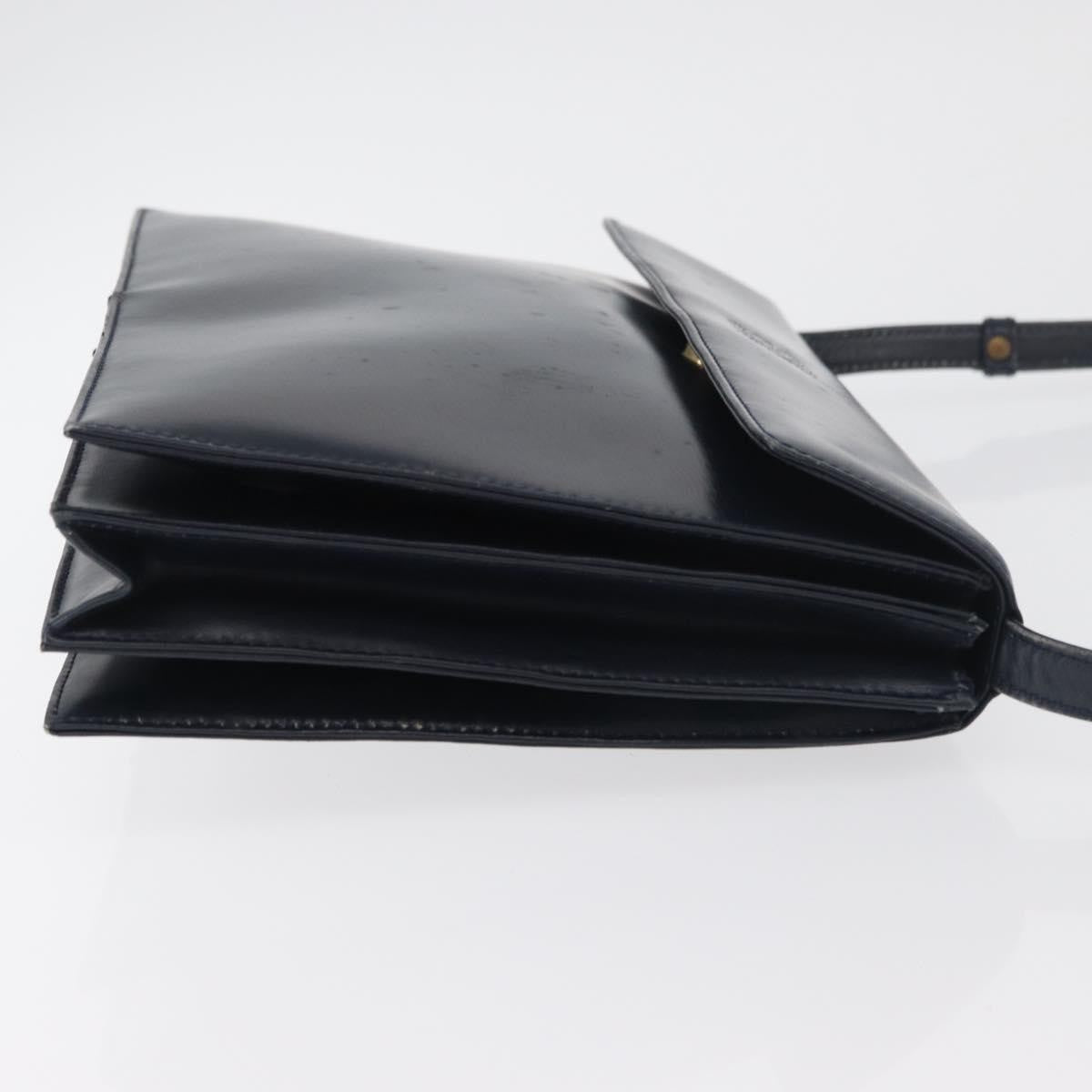 Loewe Anagram Leather Navy Leather Shoulder Bag Bag (Pre-Owned)