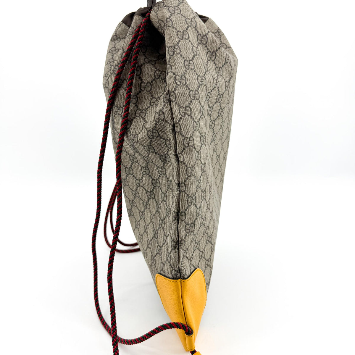 Gucci Neo Vintage Drawstring Gg Coated Canvas Beige Canvas Backpack Bag (Pre-Owned)