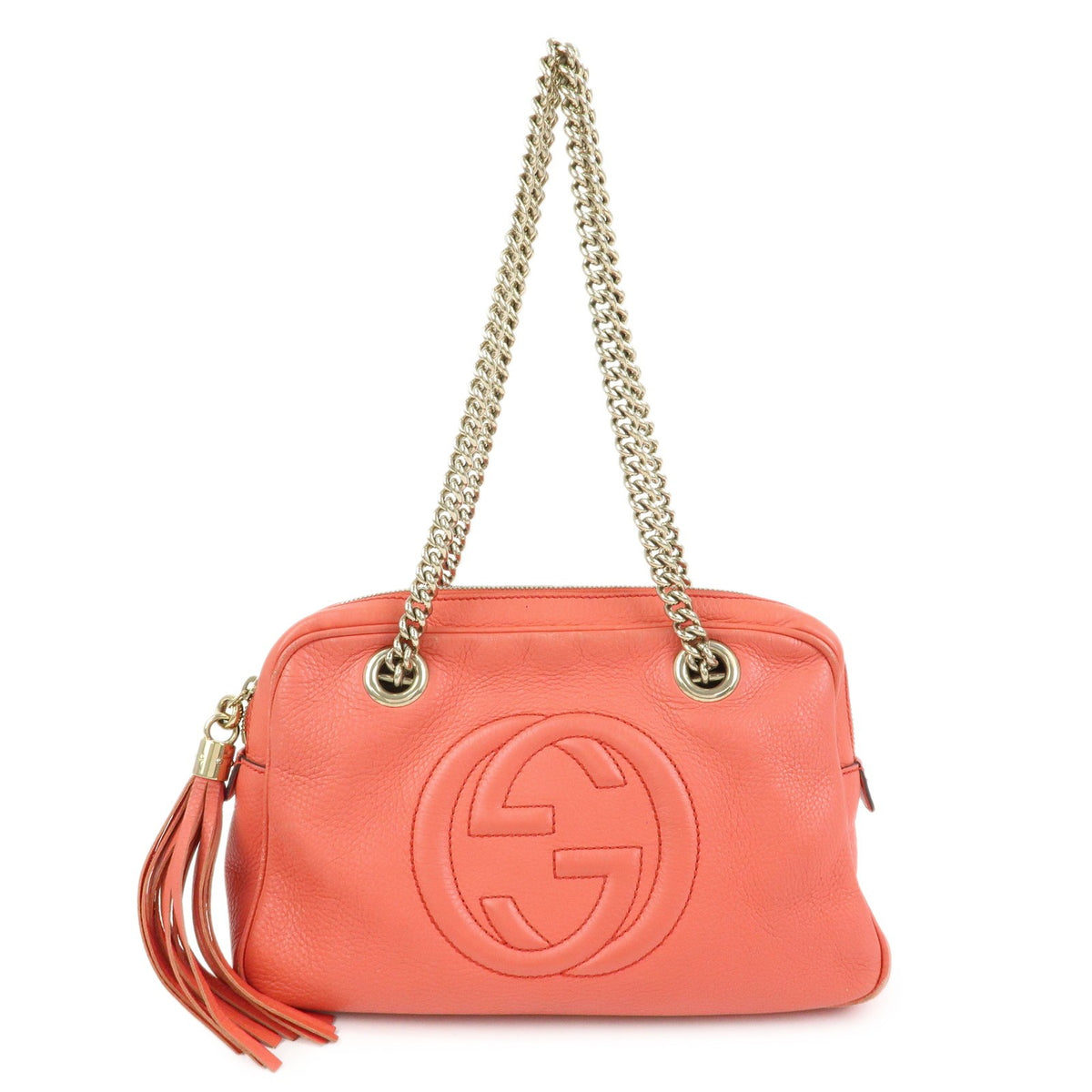 Gucci Soho Chain Zip Leather Pink Leather Shoulder Bag Bag (Pre-Owned)