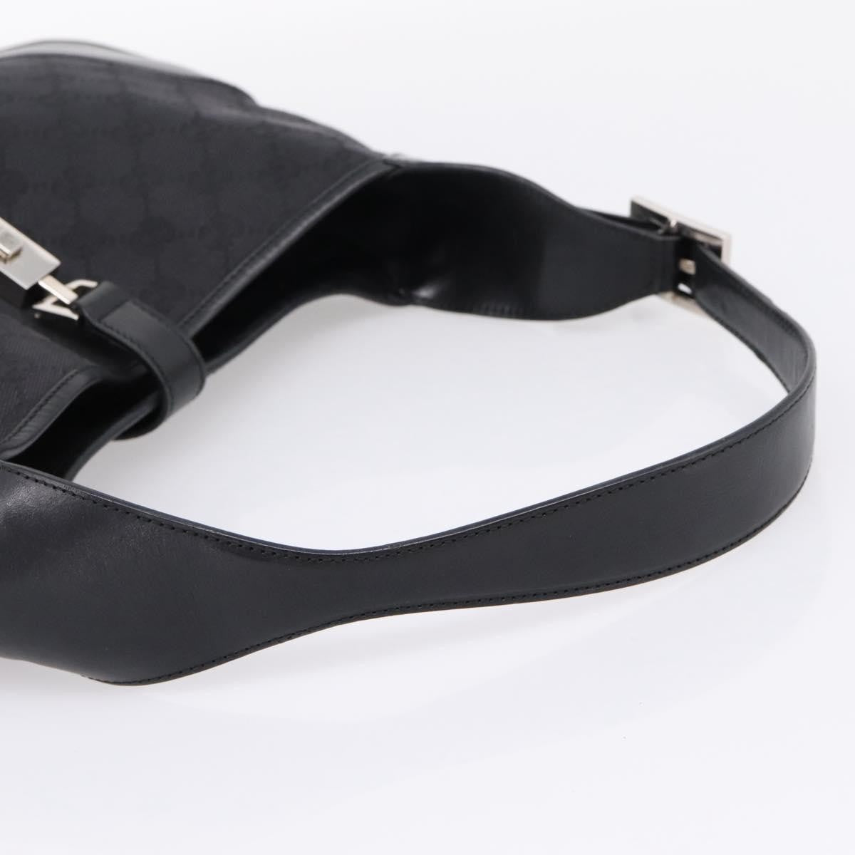 Gucci Jackie O Hobo Gg Canvas With Leather Black Canvas Shoulder Bag Bag (Pre-Owned)