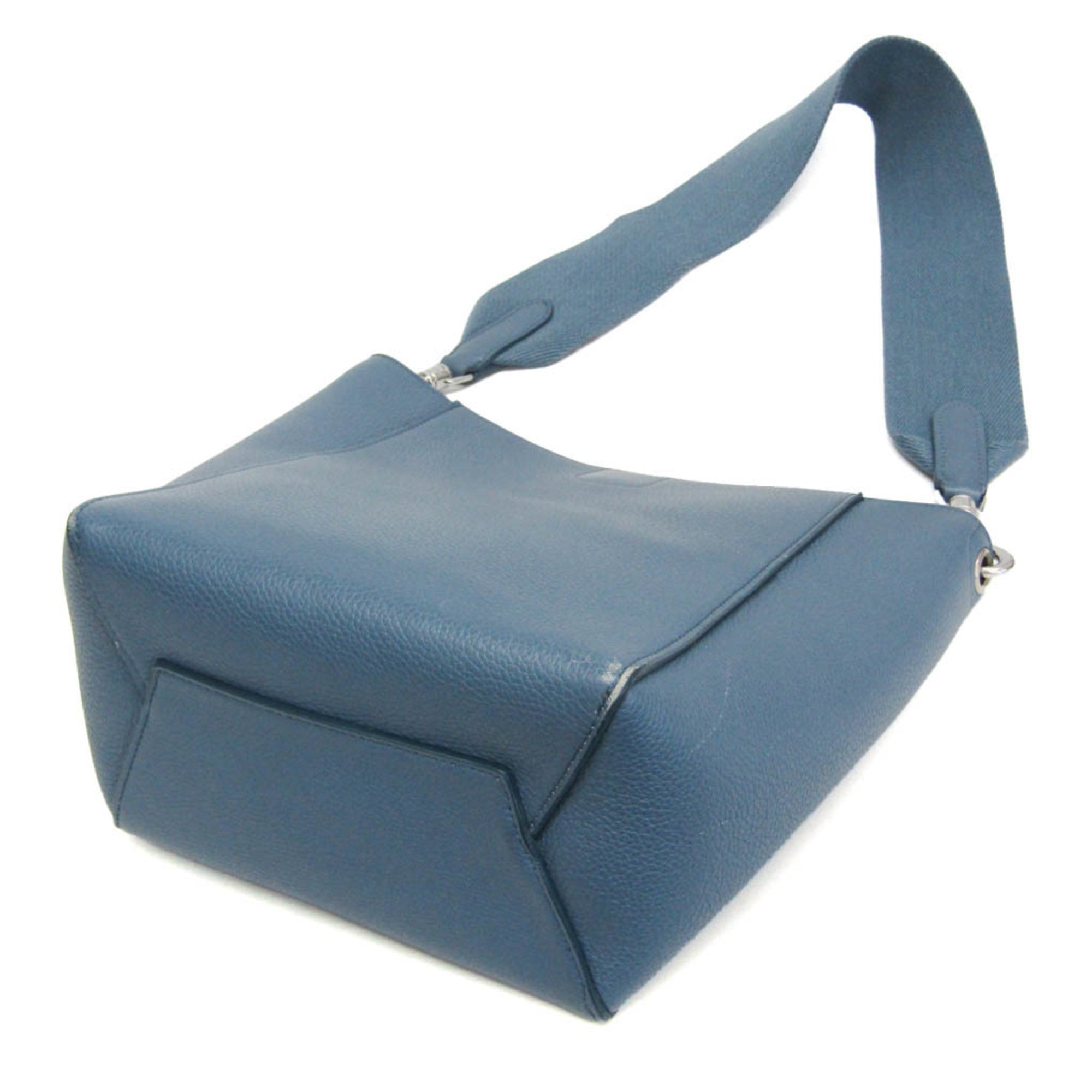 Celine Sangle Seau Calfskin Blue Leather Shoulder Bag Bag (Pre-Owned)