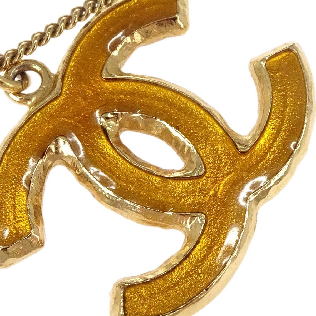 Chanel Vintage Cc Pendent Plated Metal Gold Gold_Plated Necklace Jewelry (Pre-Owned)
