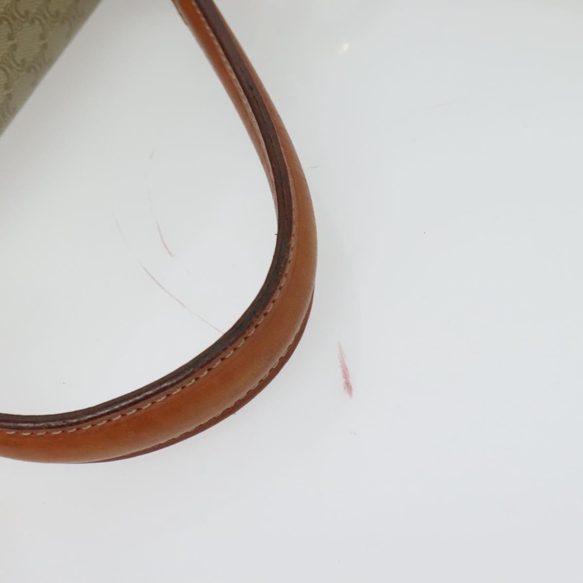 Celine Vintage Convertible Top Handle Macadam Coated Canvas Beige Canvas Handbag (Pre-Owned)