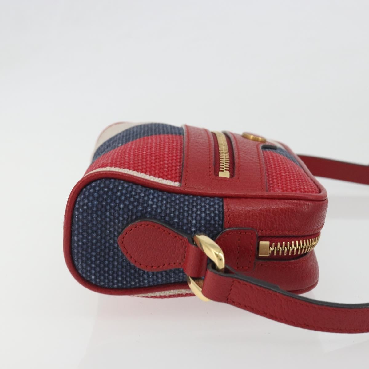 Gucci Ophidia Striped Canvas Red Canvas Shoulder Bag Bag (Pre-Owned)