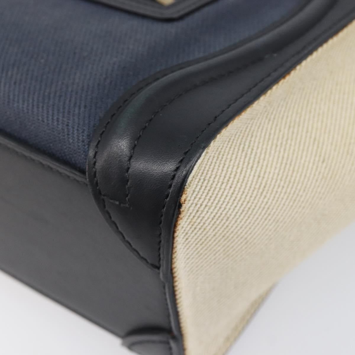 Celine Tricolor Luggage Canvas And Leather Navy Canvas Handbag (Pre-Owned)