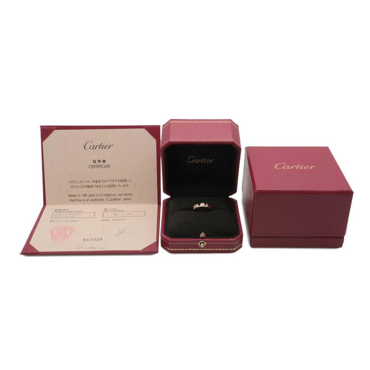 Cartier Love Wedding Band 1 Diamond 18K Rose Gold With Diamond Gold Rose_Gold Ring Jewelry (Pre-Owned)