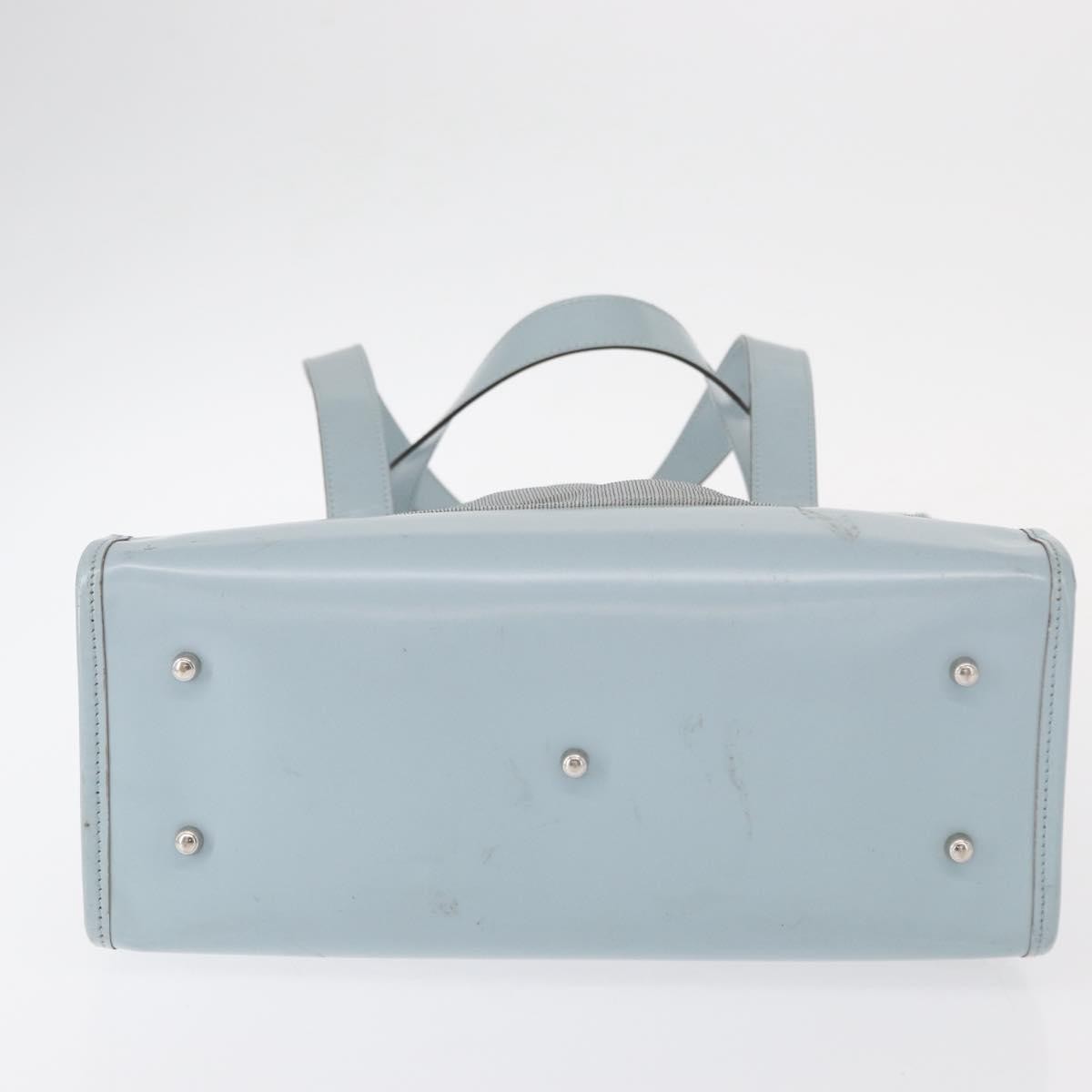 Gucci Vintage Tote Leather Blue Leather Tote Bag Bag (Pre-Owned)