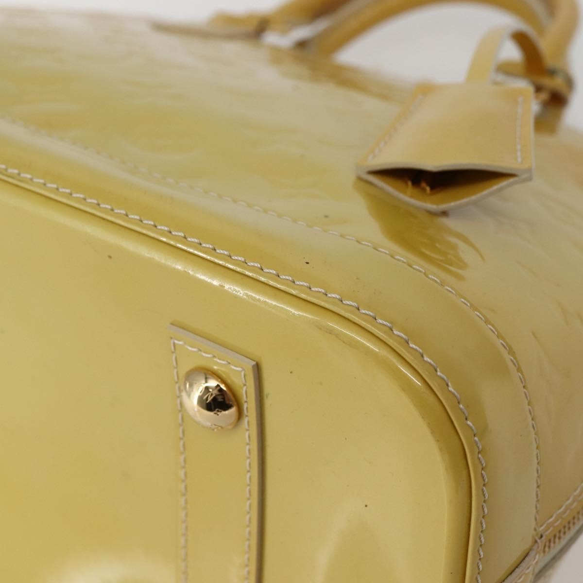 Louis Vuitton Alma Monogram Vernis Beige Patent_Leather Handbag (Pre-Owned)
