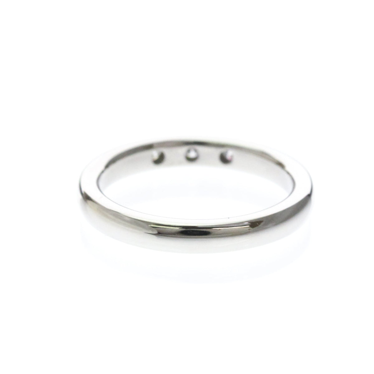 Tiffany & Co. Elsa Peretti 3 Diamond Stacking Band Platinum Silver Platinum Ring Jewelry (Pre-Owned)