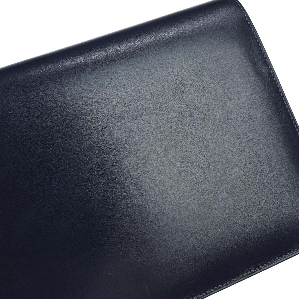 Hermes Jet Clutch Box Calf Navy Leather Clutche & Pouche Bag (Pre-Owned)