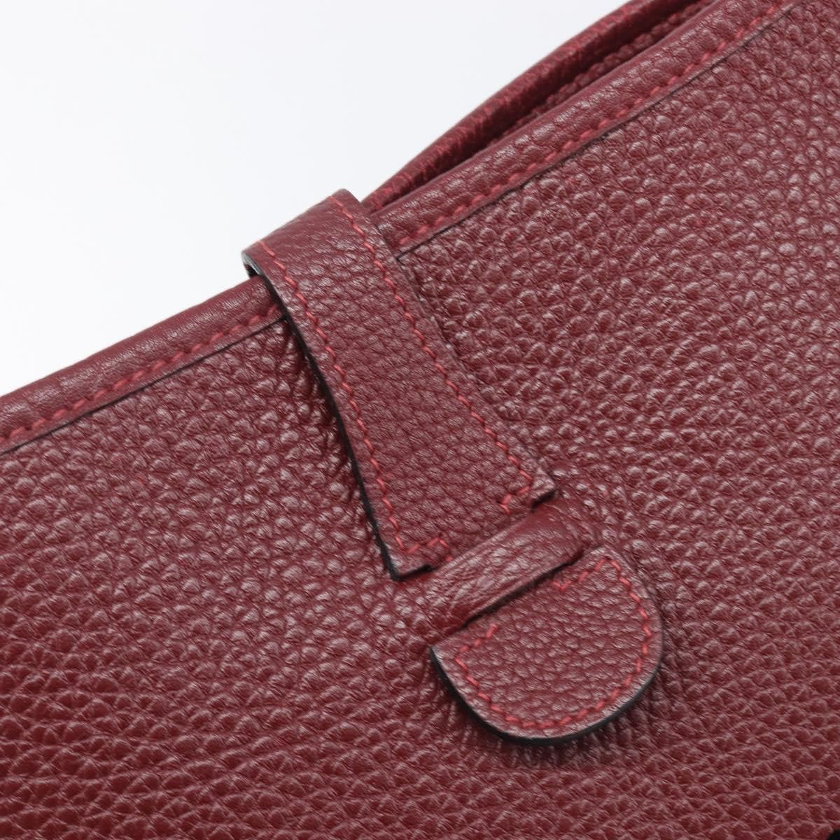 Hermes Evelyne Bag Gen I Chamonix Burgundy Leather Handbag (Pre-Owned)