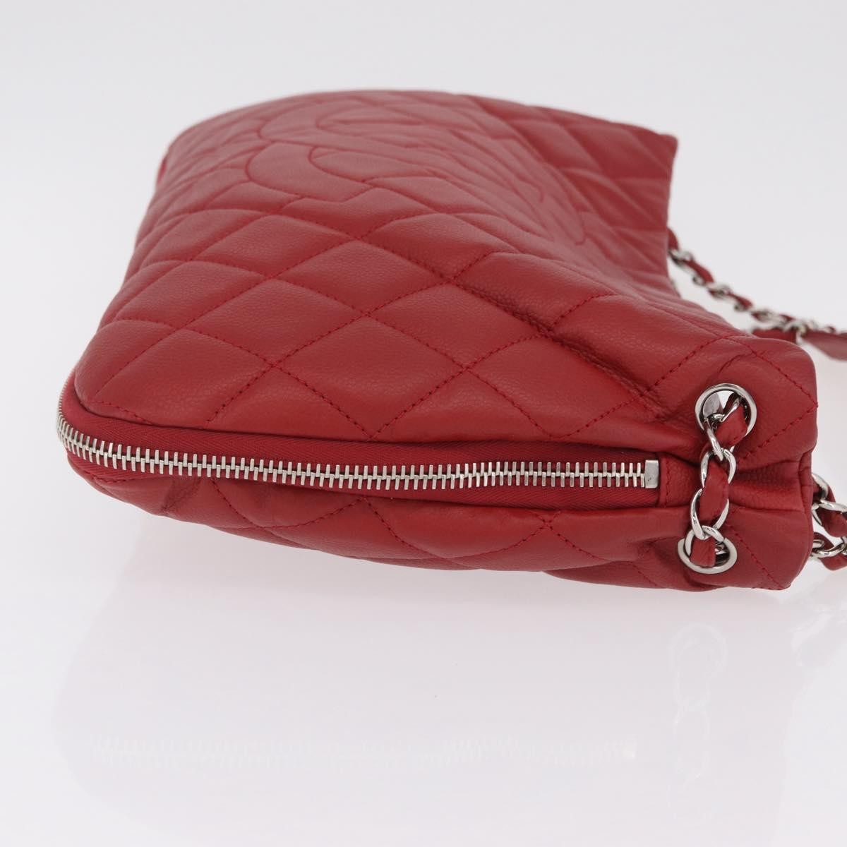 Chanel Timeless Cc Expandable Quilted Caviar Red Leather Tote Bag Bag (Pre-Owned)