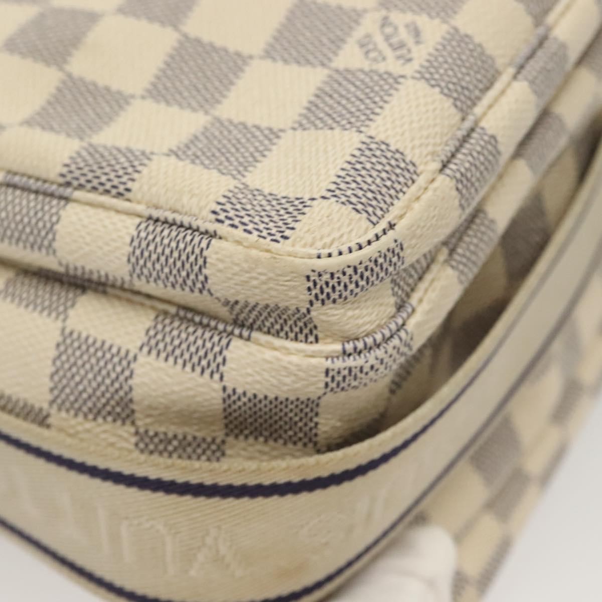 Louis Vuitton Naviglio Damier Ebene White Canvas Shoulder Bag Bag (Pre-Owned)