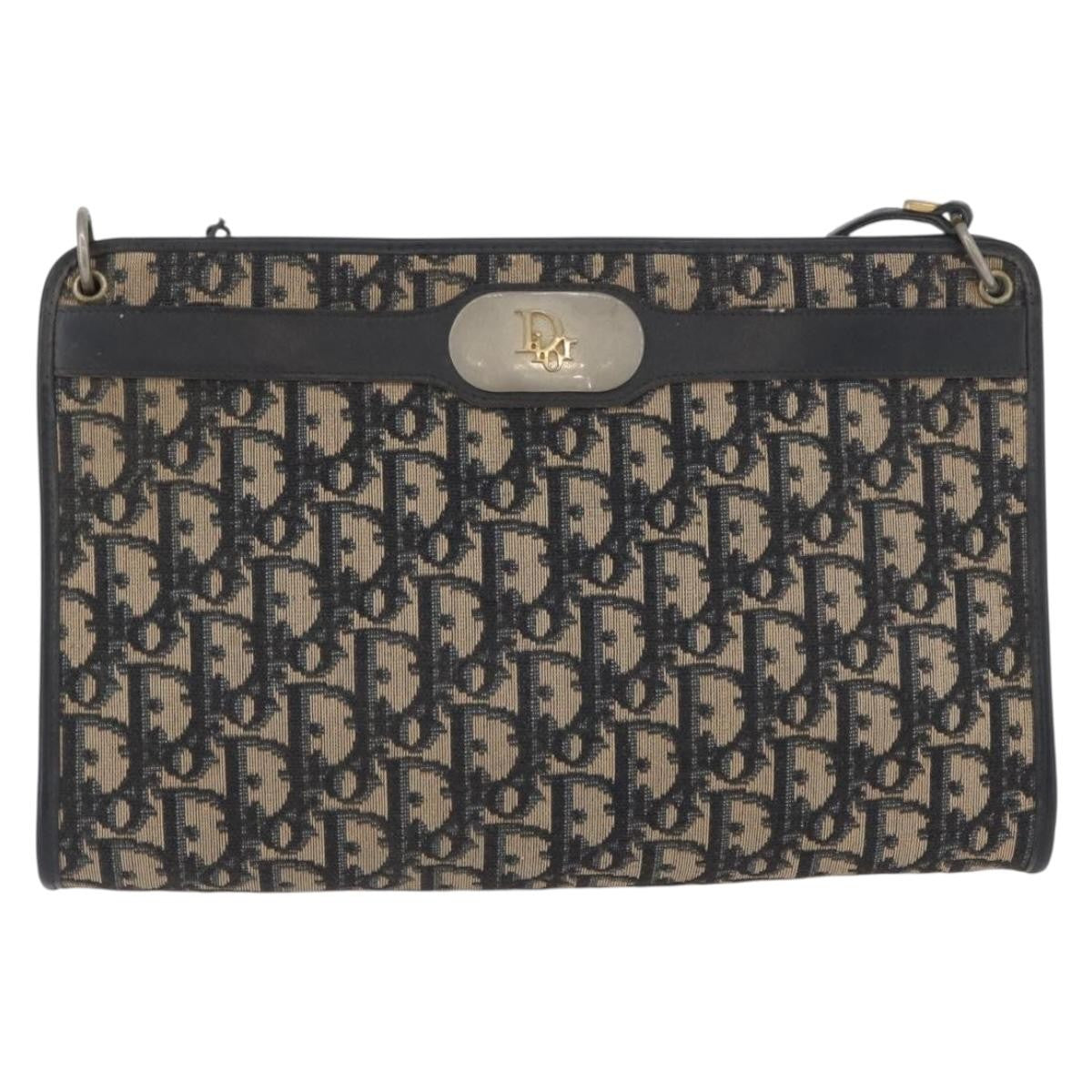 Christian Dior Vintage Trotter Canvas Navy Canvas Shoulder Bag Bag (Pre-Owned)