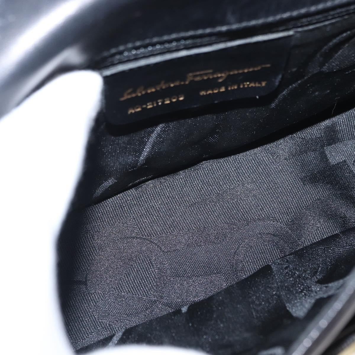 Salvatore Ferragamo Vala Leather Black Leather Shoulder Bag Bag (Pre-Owned)