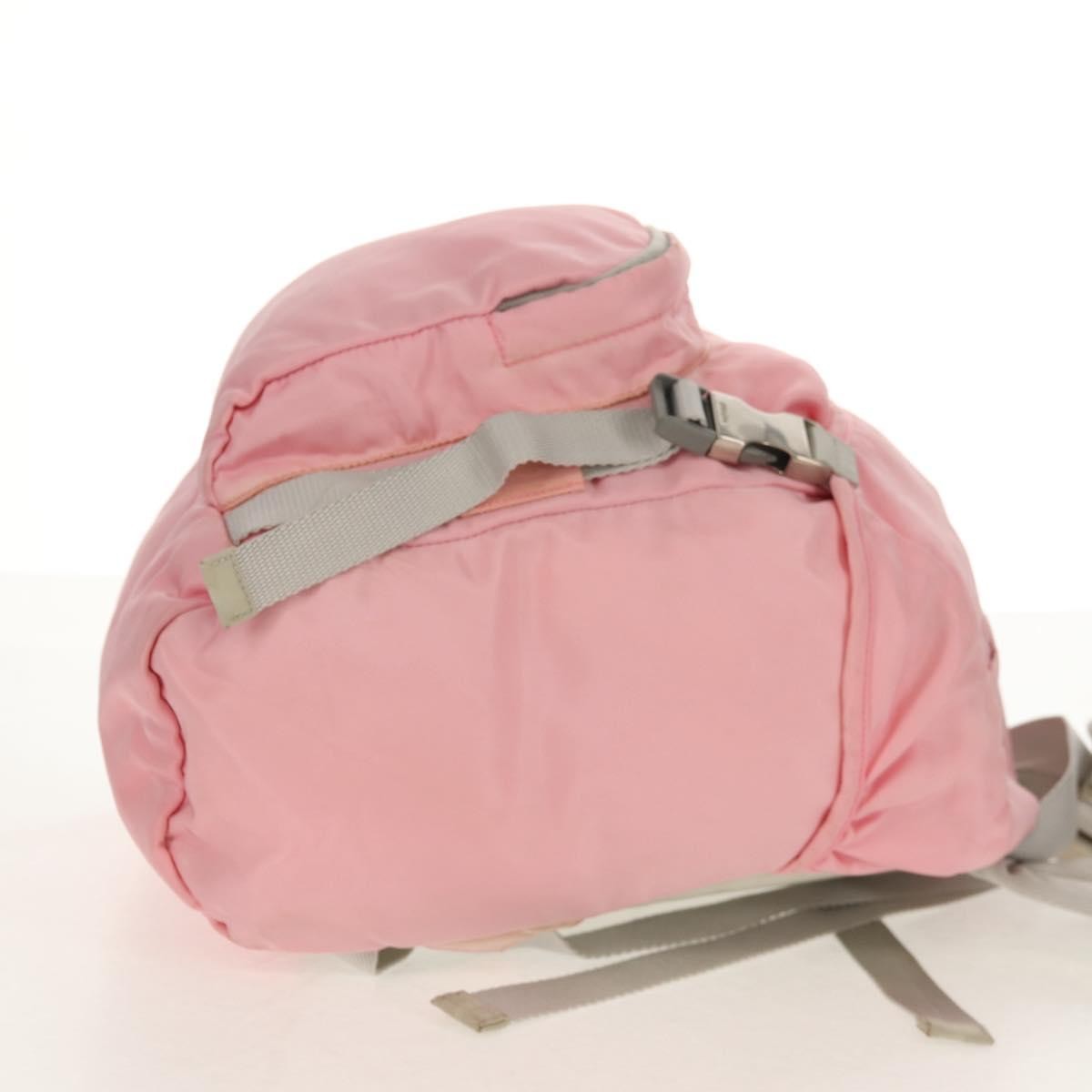 Prada Double Buckle Tessuto Pink Nylon Backpack Bag (Pre-Owned)