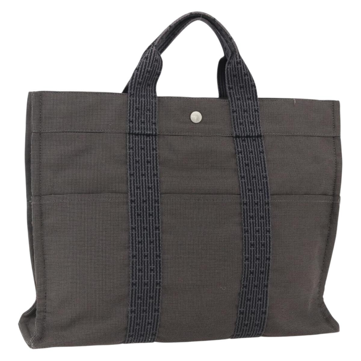 Hermes Fourre-Tout Herline Canvas Gray Canvas Tote Bag Bag (Pre-Owned)