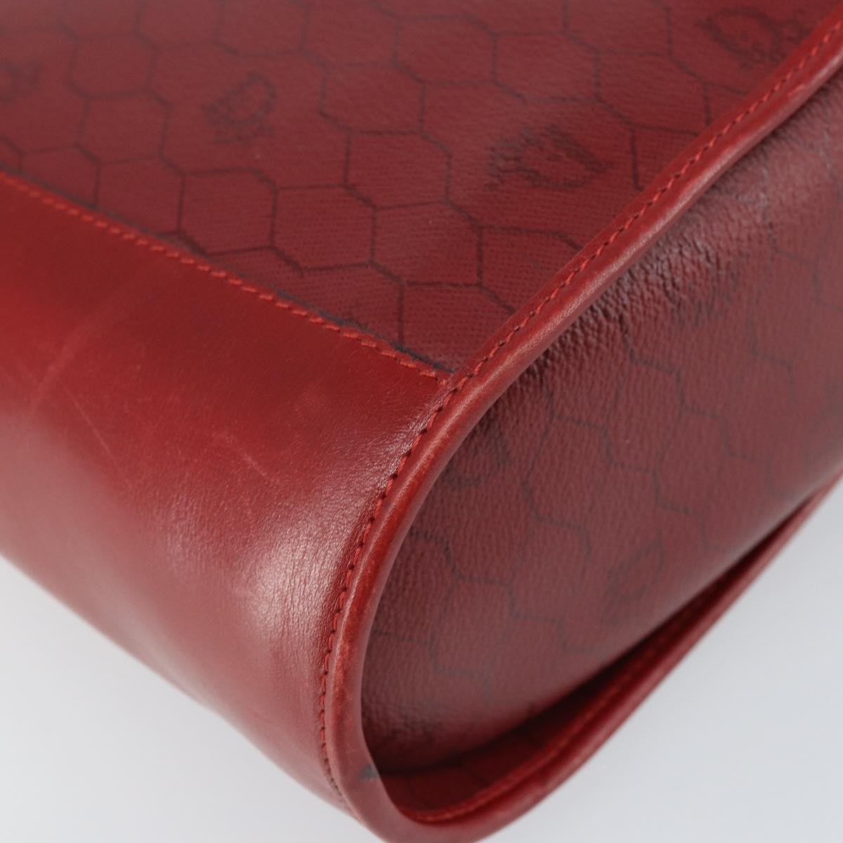Christian Dior Vintage Honeycomb Flap Canvas And Leather Red Canvas Shoulder Bag Bag (Pre-Owned)