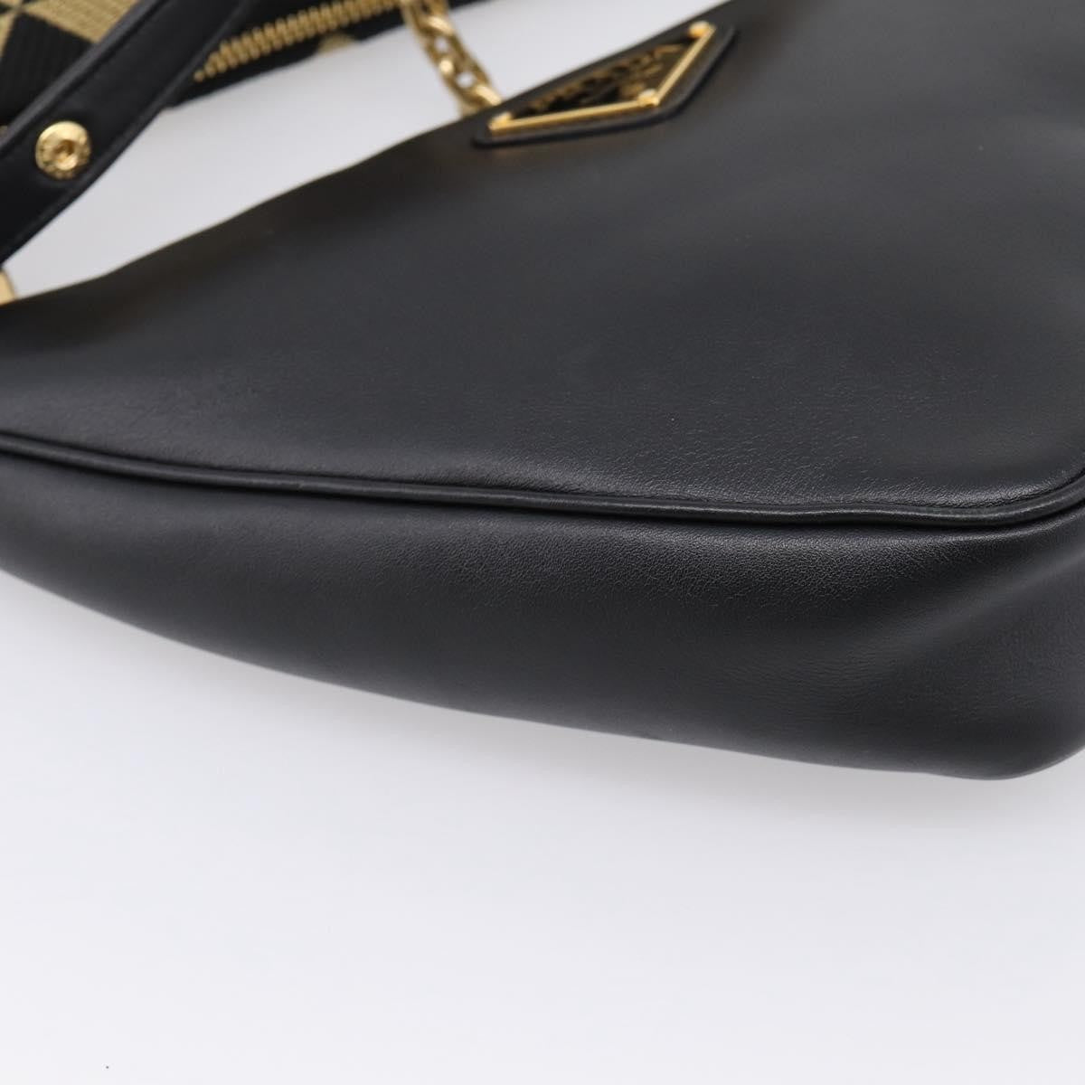 Prada Symbole Triangle Jacquard Beige Canvas Handbag (Pre-Owned)