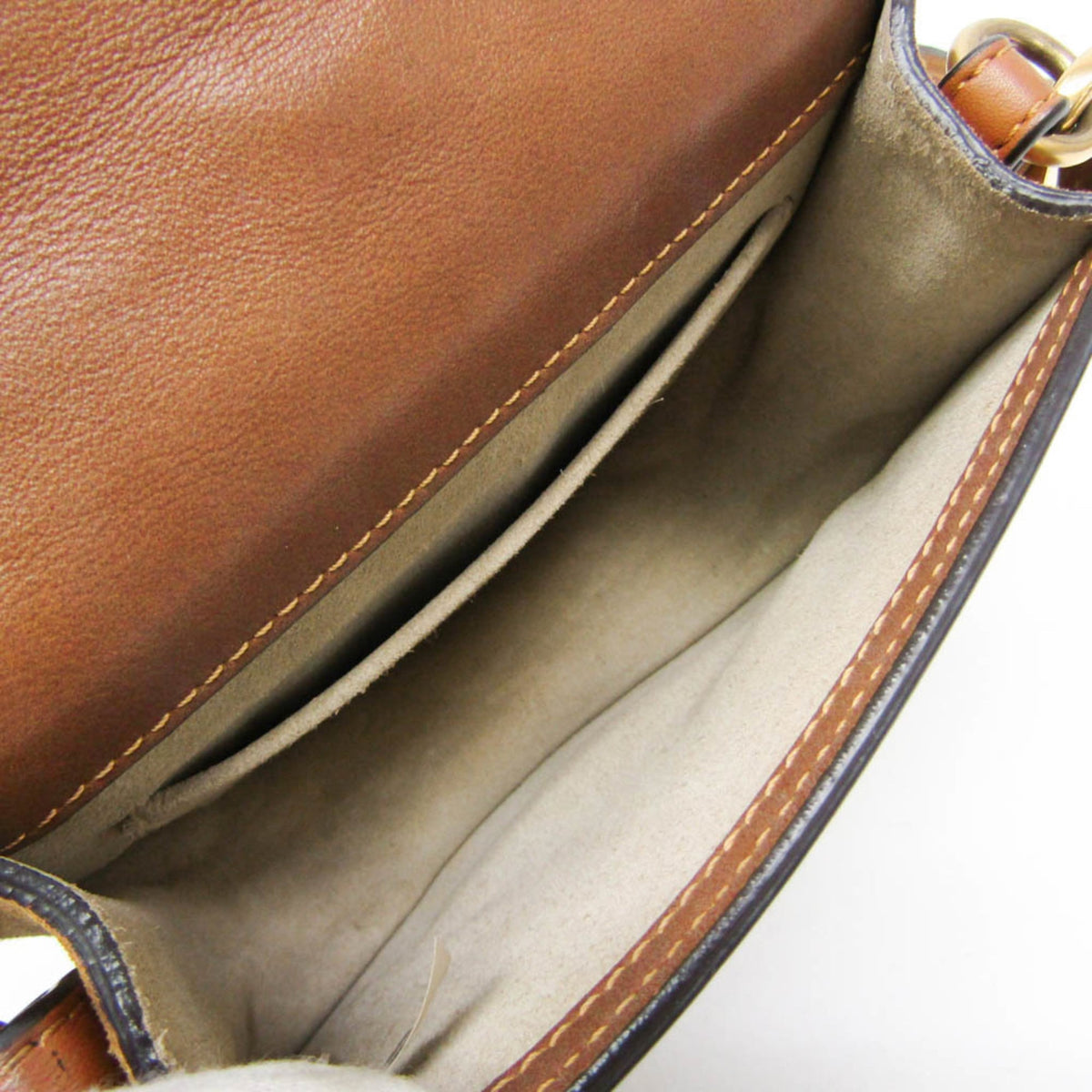 Chloe Nile Studded Suede And Leather Brown Leather Crossbody Bag Bag (Pre-Owned)