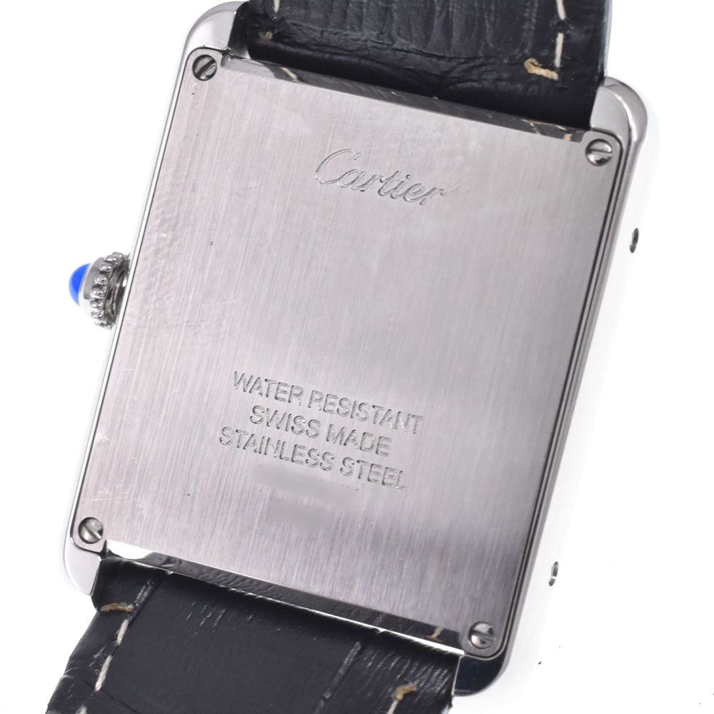 Cartier Tank Solo Quartz Stainless Steel And Leather Watch (Pre-Owned)