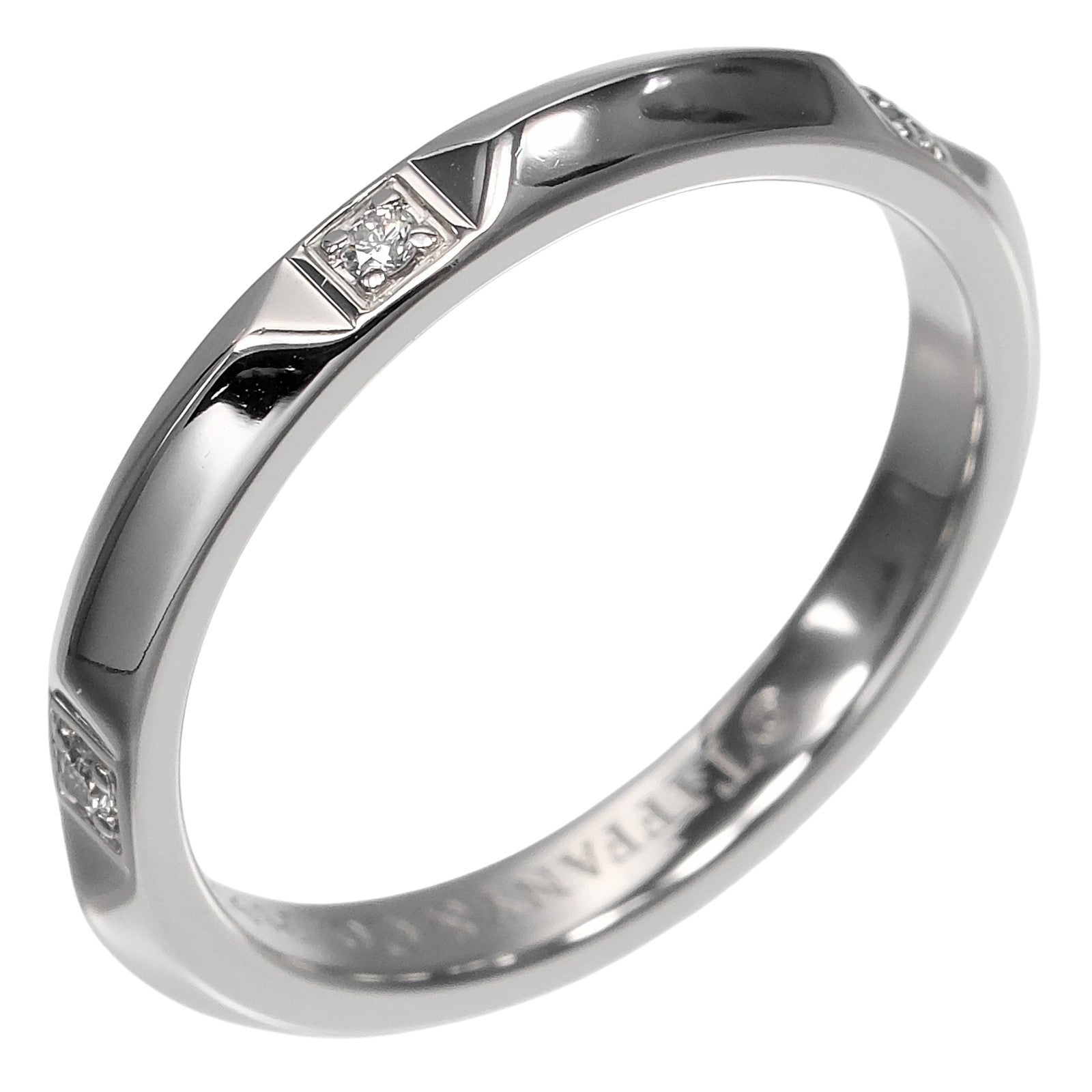 Tiffany & Co. True Band Platinum / 5Pdiamond Silver Platinum Ring Jewelry (Pre-Owned)
