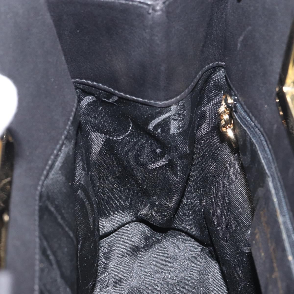 Salvatore Ferragamo Gancini Leather Black Leather Shoulder Bag Bag (Pre-Owned)