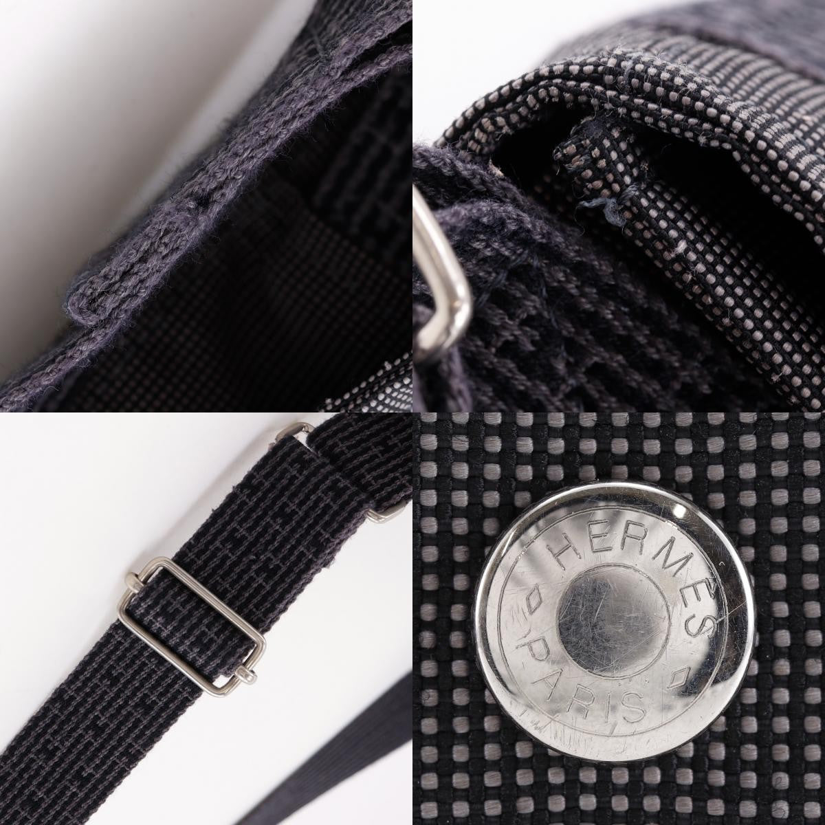 Hermes Fourre Tout Besace Messenger Toile Gray Canvas Handbag (Pre-Owned)