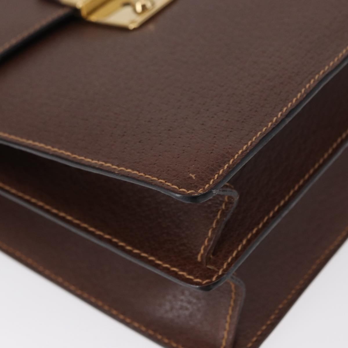 Gucci Vintage Leather Brown Leather Shoulder Bag Bag (Pre-Owned)