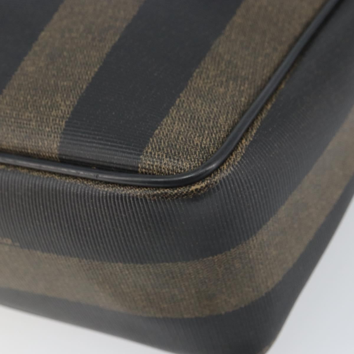 Fendi Vintage Pequin Pequin Brown Canvas Shoulder Bag Bag (Pre-Owned)
