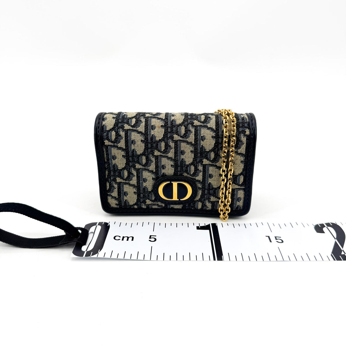 Christian Dior 30 Montaigne Nano Convertible Belt Oblique Canvas Navy Canvas Clutche & Pouche Bag (Pre-Owned)