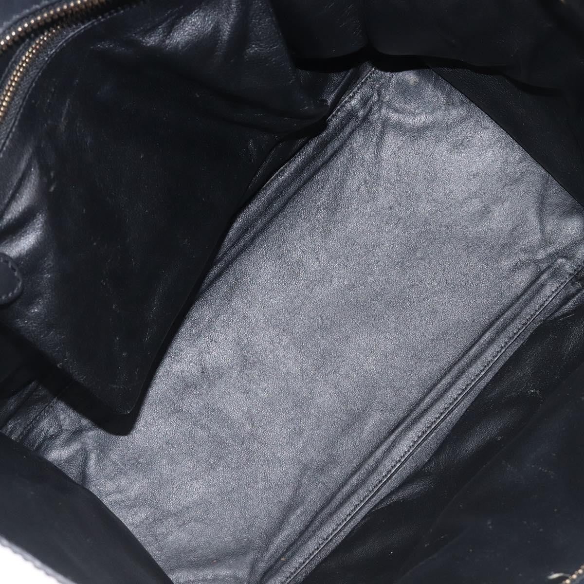 Celine Luggage Printed Canvas And Leather Black Leather Handbag (Pre-Owned)