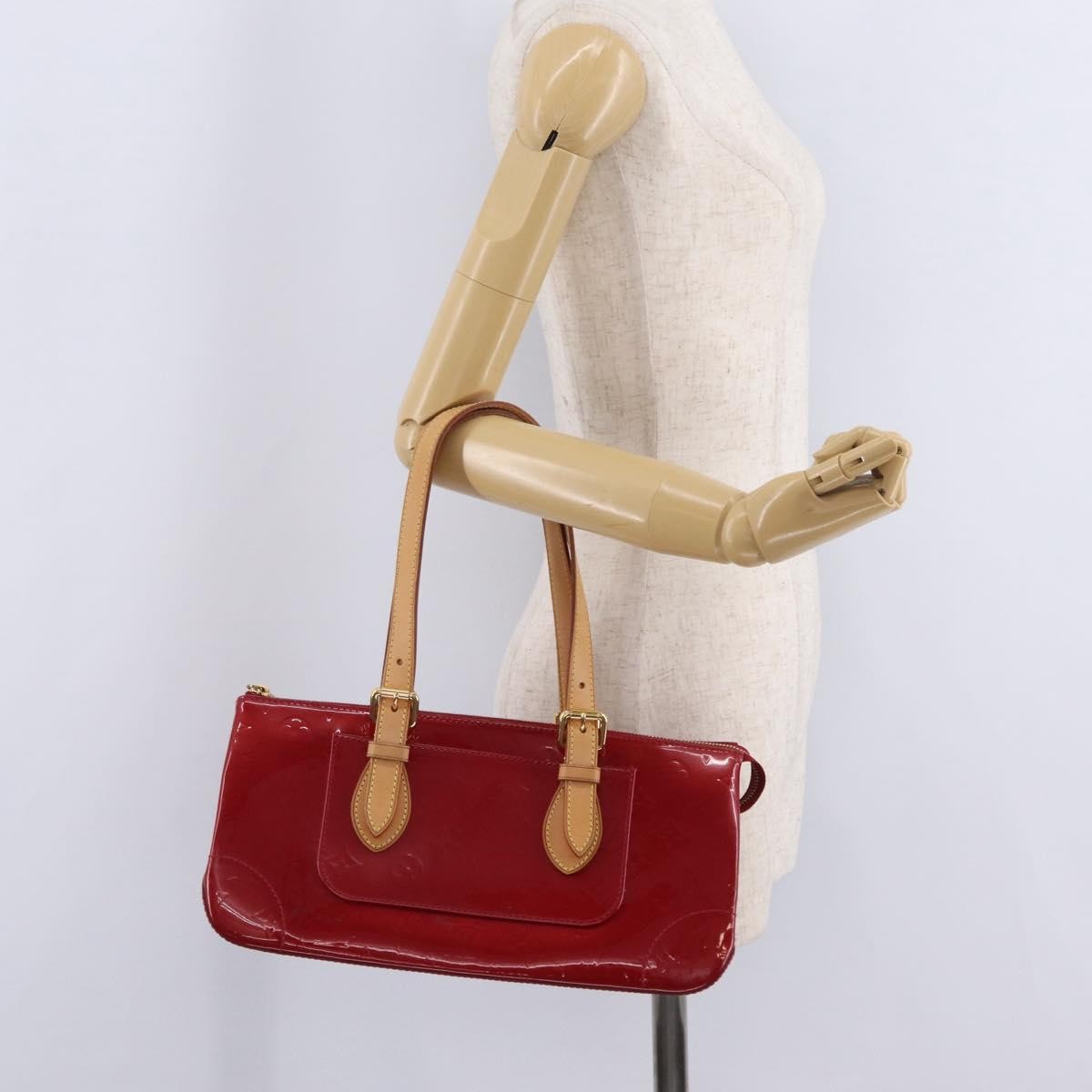 Louis Vuitton Rosewood Avenue Monogram Vernis Red Patent_Leather Handbag (Pre-Owned)