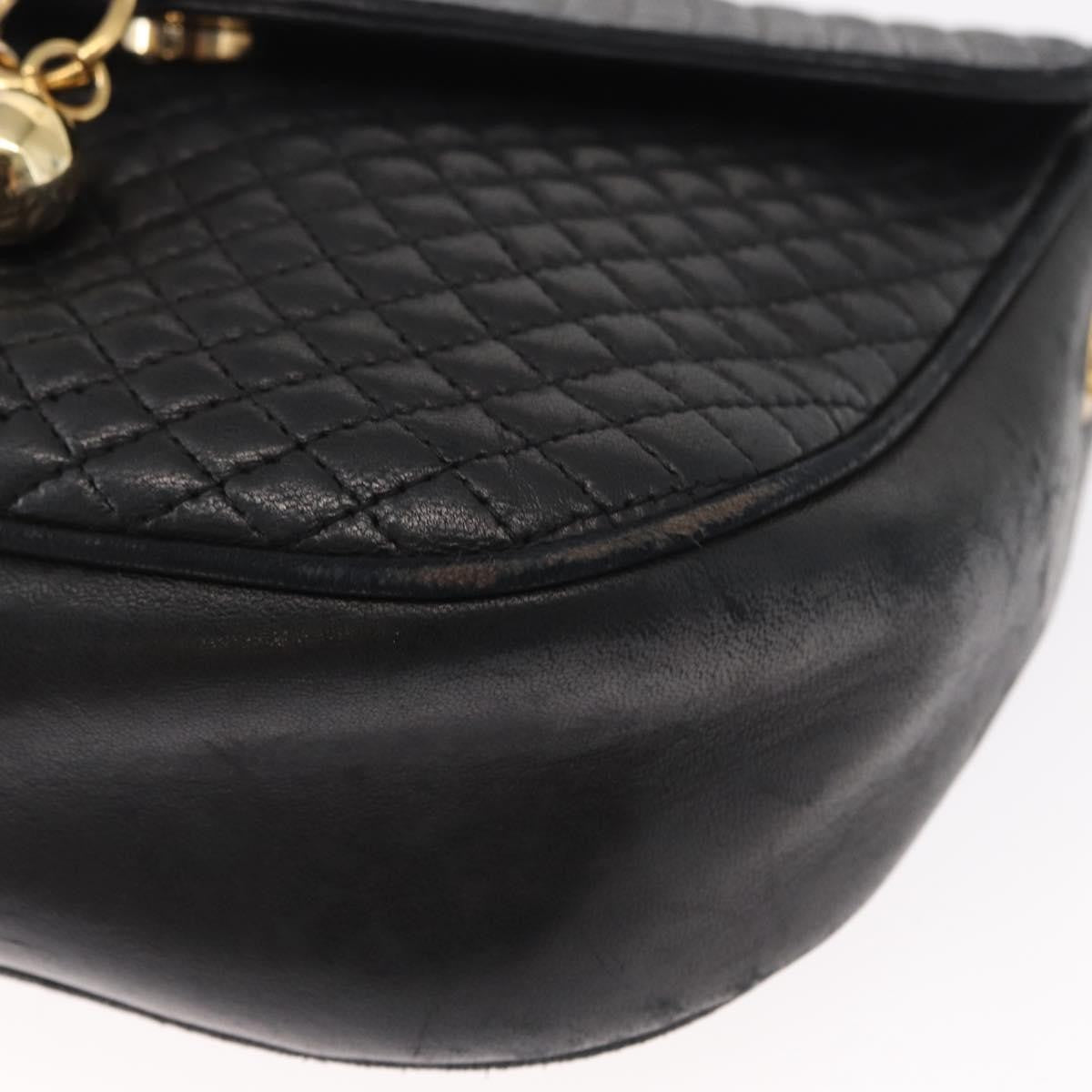 Bally Vintage Leather Black Leather Shoulder Bag Bag (Pre-Owned)