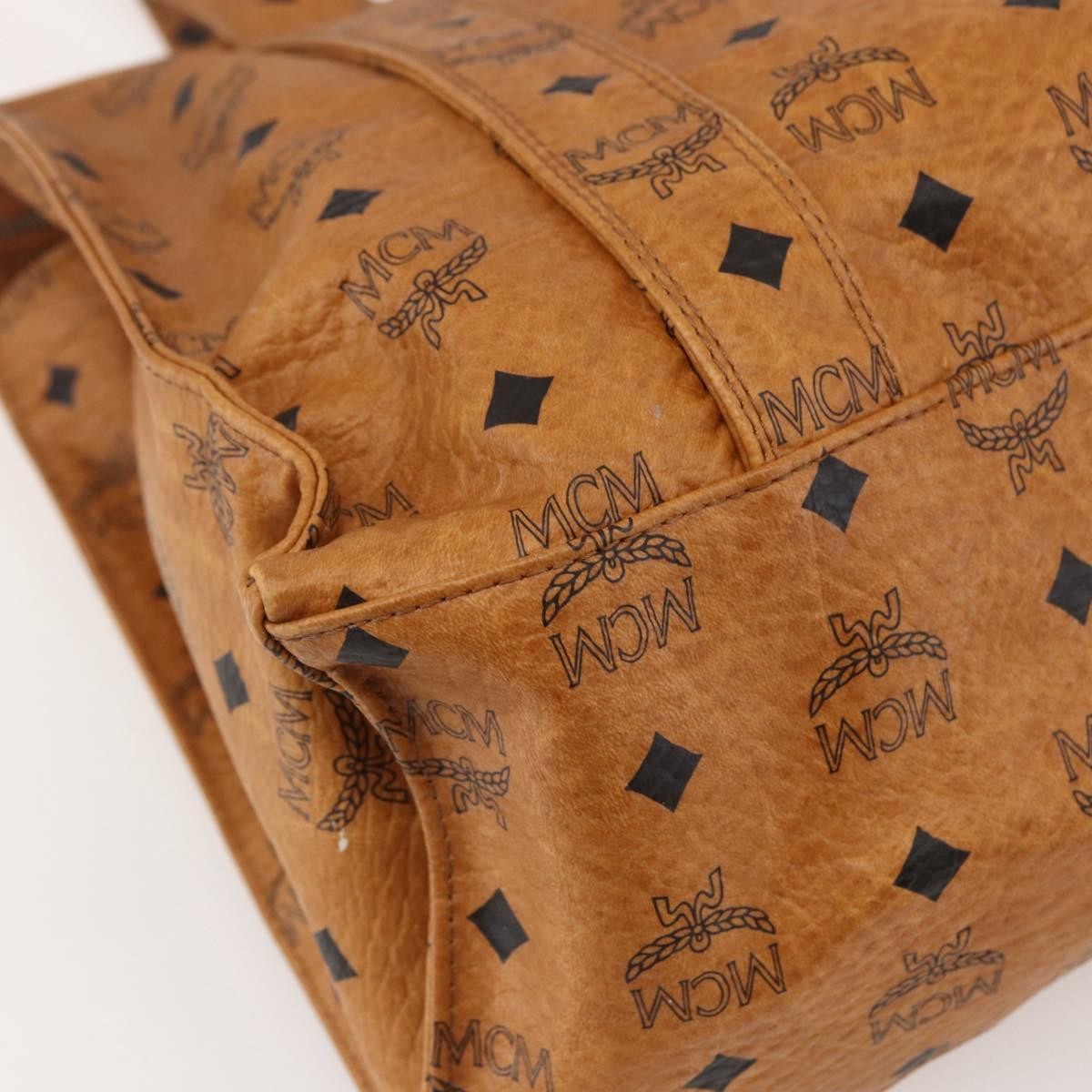 MCM Vintage Visetos Canvas Brown Pvc Tote Bag Bag (Pre-Owned)