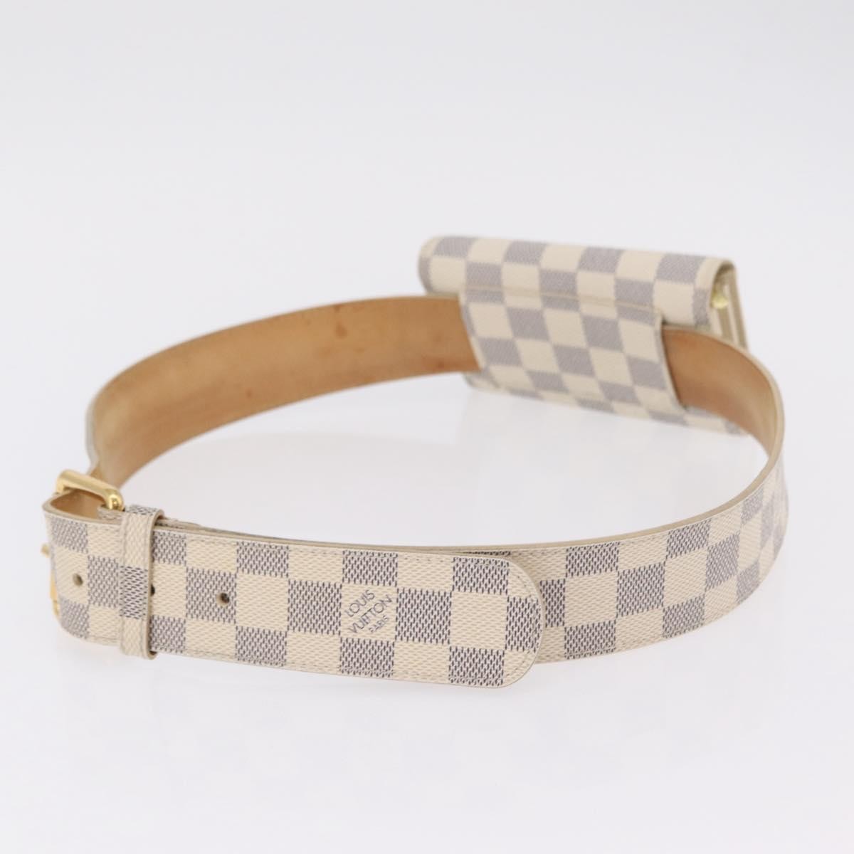 Louis Vuitton Solo Belt Damier White Canvas Clutche & Pouche Bag (Pre-Owned)