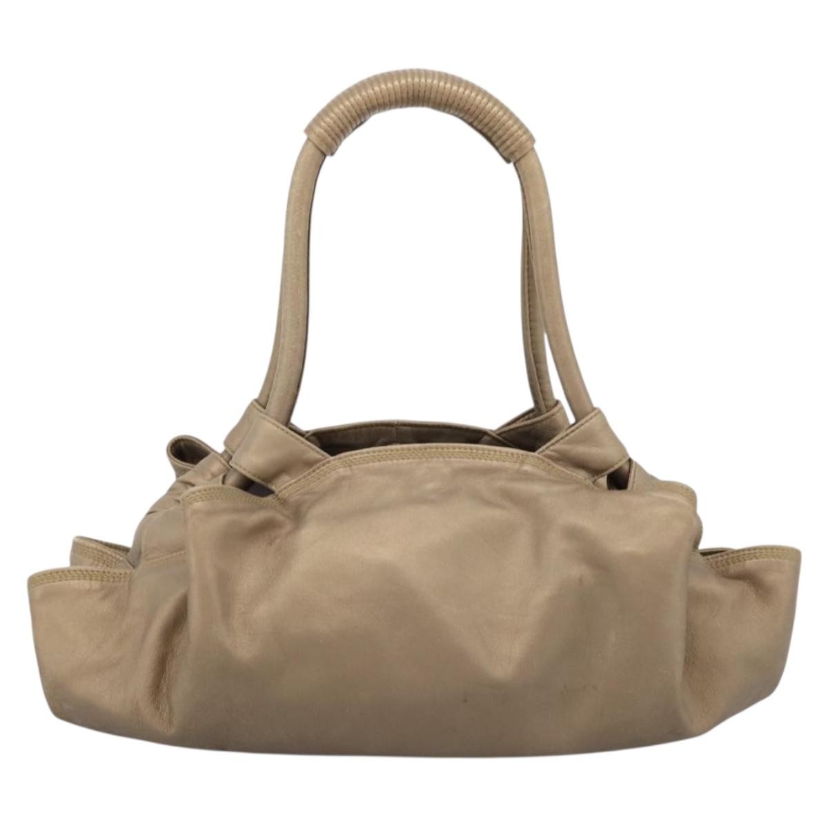 Loewe Aire Leather Gold Leather Shoulder Bag Bag (Pre-Owned)