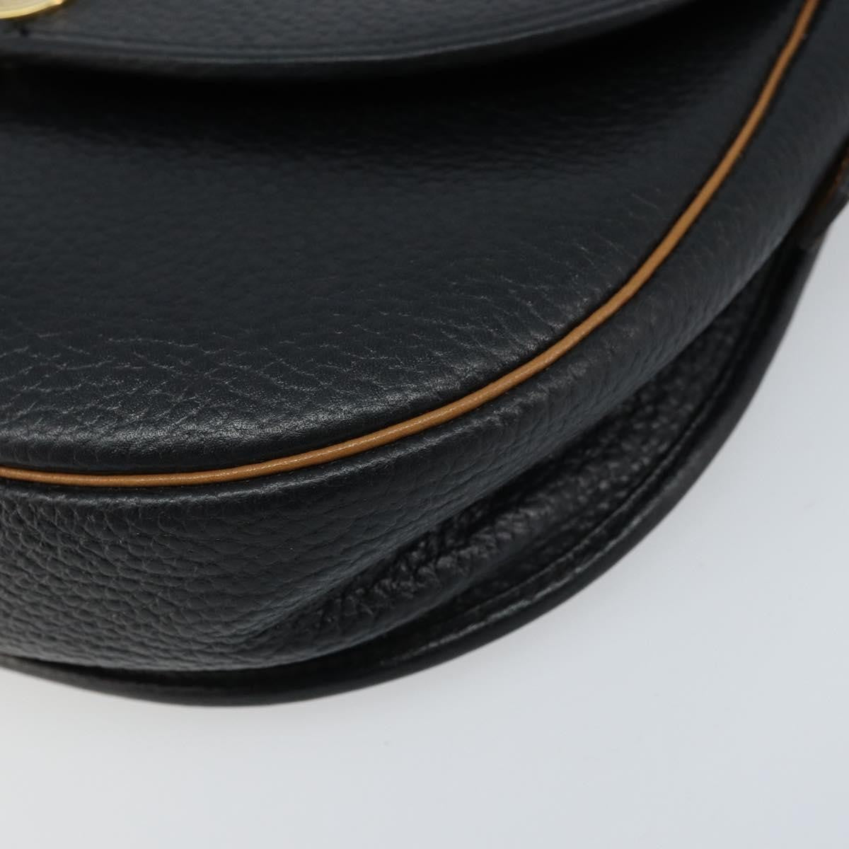 Christian Dior Vintage Cd Logo Leather Black Leather Shoulder Bag Bag (Pre-Owned)