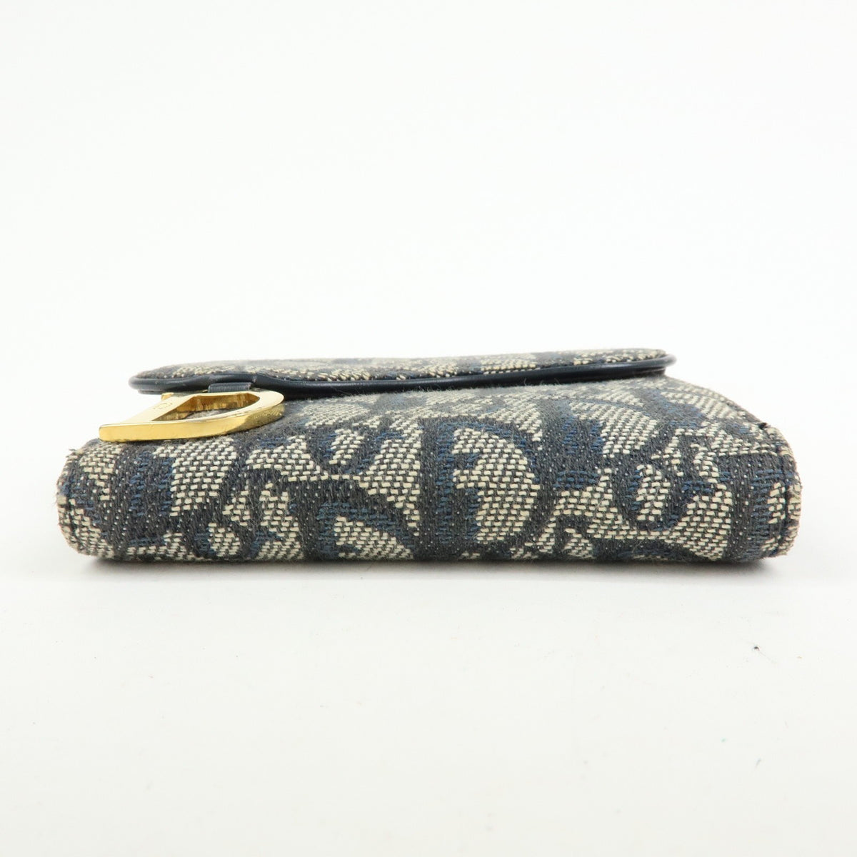 Christian Dior Saddle Lotus Oblique Canvas Navy Canvas Wallets Accessory (Pre-Owned)