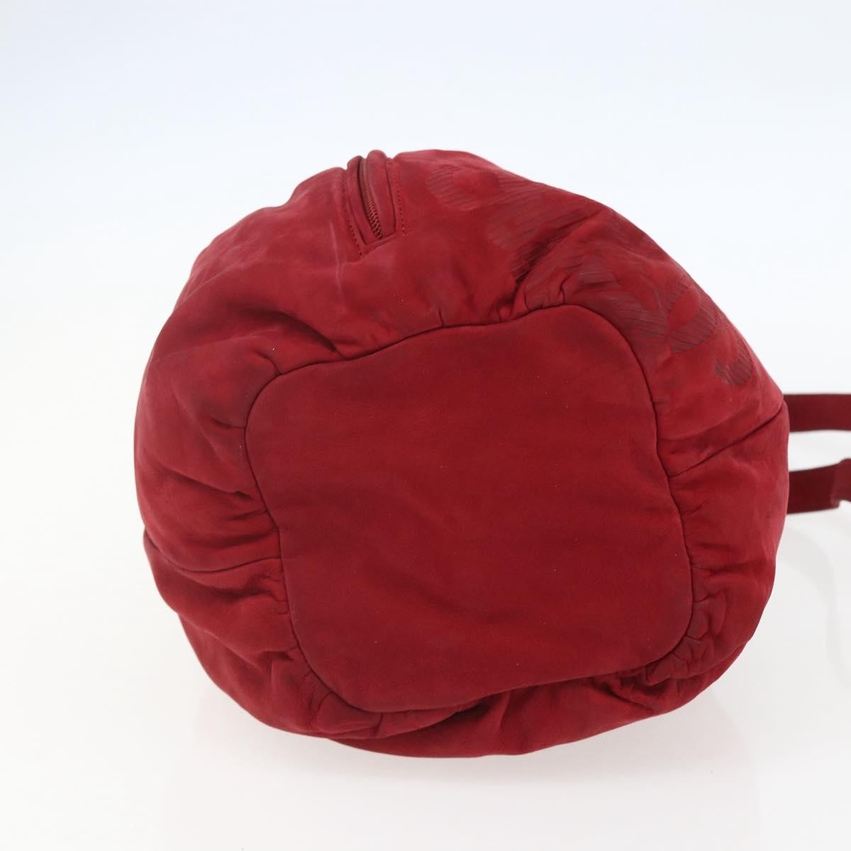 Loewe Anagram Leather Red Suede Shoulder Bag Bag (Pre-Owned)