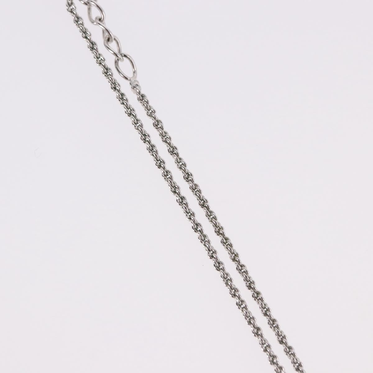 Christian Dior Vintage Circle Pendant Metal Silver Metal Necklace Jewelry (Pre-Owned)