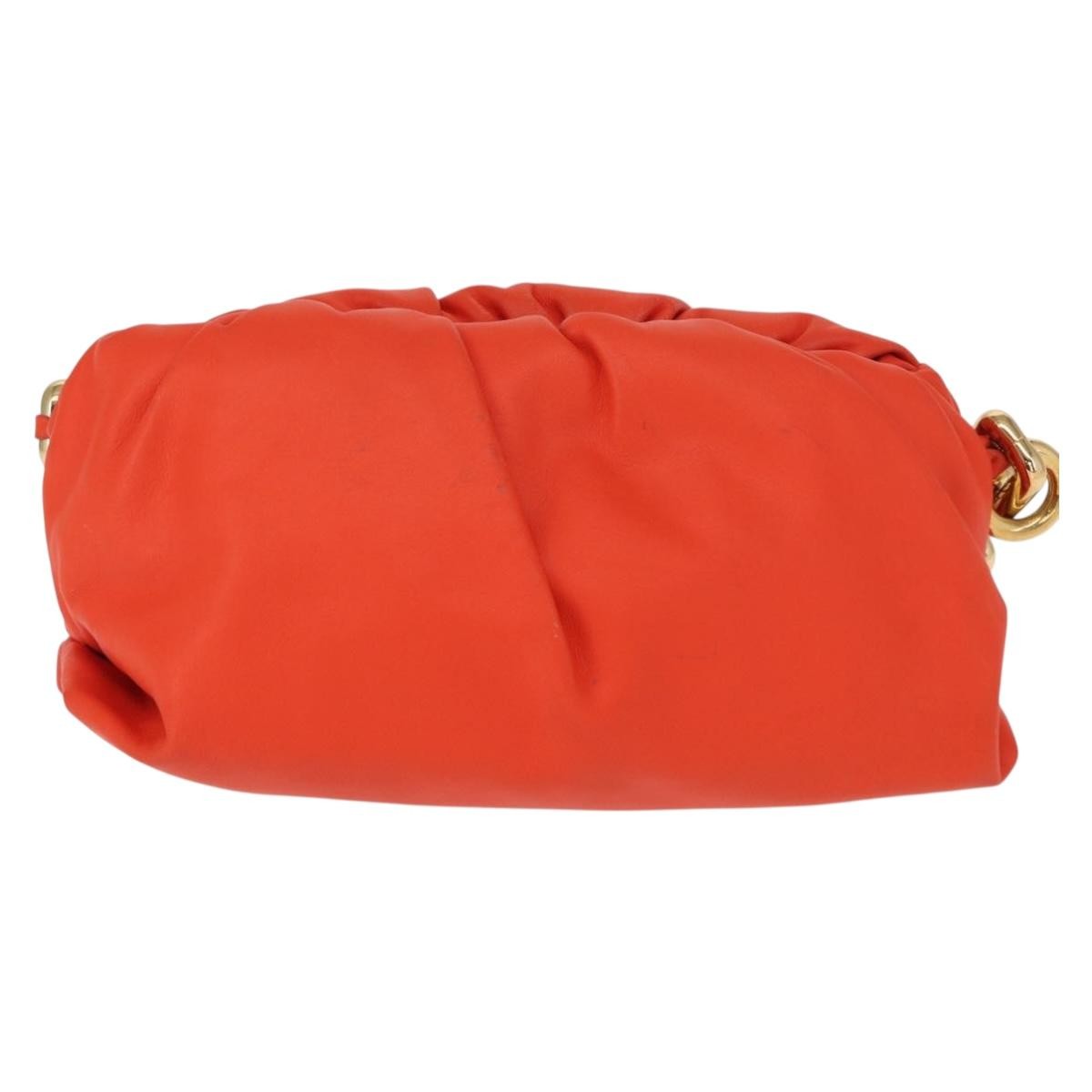 Bottega Veneta The Chain Leather Orange Leather Clutche & Pouche Bag (Pre-Owned)