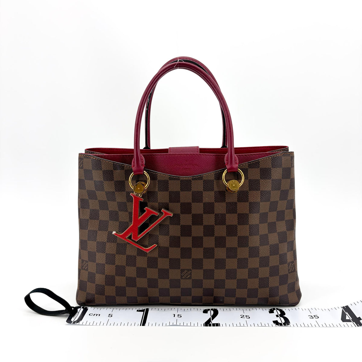 Louis Vuitton Lv Riverside Damier With Leather Brown Canvas Handbag (Pre-Owned)