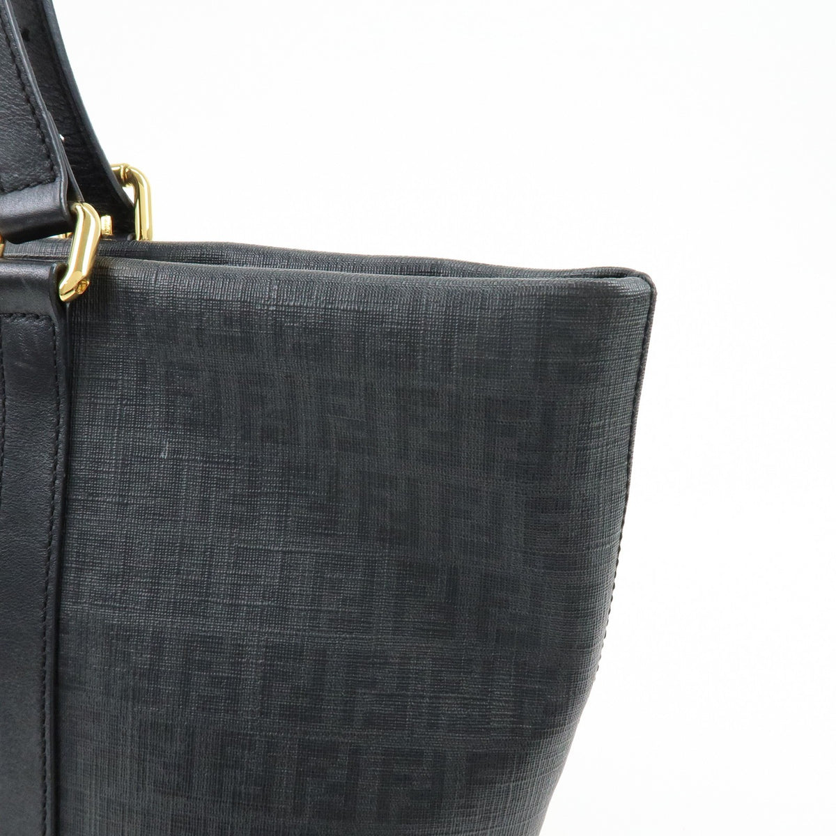 Fendi Superstar Zucchino Coated Canvas Black Canvas Tote Bag Bag (Pre-Owned)