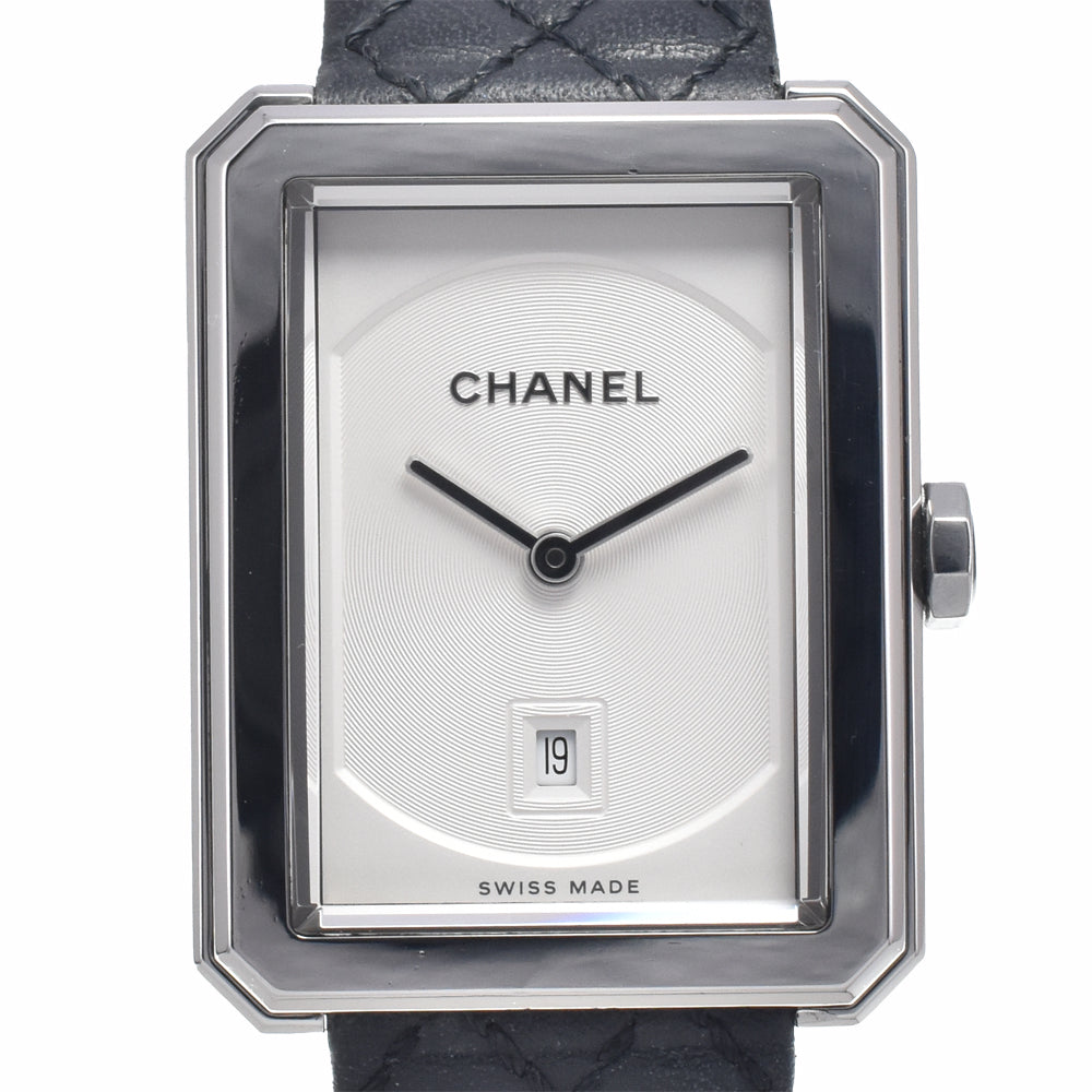Chanel Boy·Friend Quartz Stainless Steel And Quilted Leather Watch (Pre-Owned)