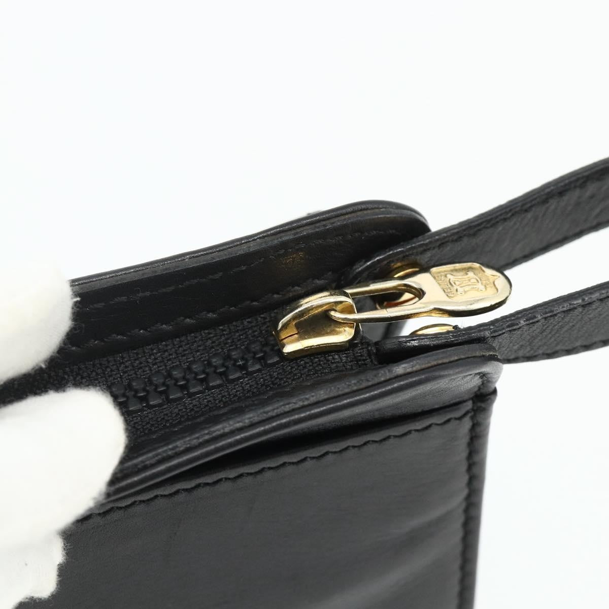 Celine Zip Clutch Leather Black Leather Clutche & Pouche Bag (Pre-Owned)